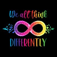 Think Differently Glass Infinity Symbol Autism Awareness Drawstring Bag