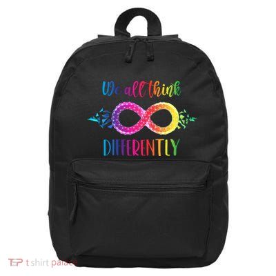 Think Differently Glass Infinity Symbol Autism Awareness 16 in Basic Backpack