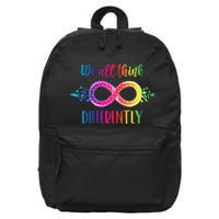 Think Differently Glass Infinity Symbol Autism Awareness 16 in Basic Backpack