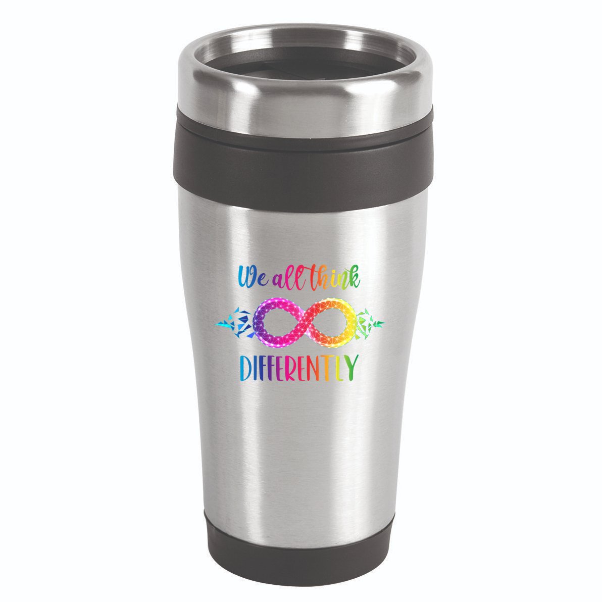Think Differently Glass Infinity Symbol Autism Awareness 16oz Travel Tumbler
