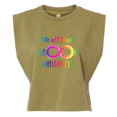 Think Differently Glass Infinity Symbol Autism Awareness Garment-Dyed Women's Muscle Tee