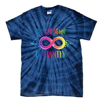 Think Differently Glass Infinity Symbol Autism Awareness Tie-Dye T-Shirt