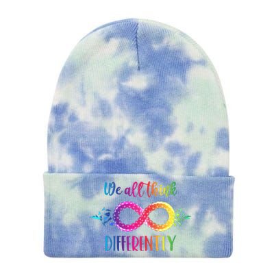 Think Differently Glass Infinity Symbol Autism Awareness Tie Dye 12in Knit Beanie