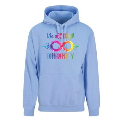 Think Differently Glass Infinity Symbol Autism Awareness Unisex Surf Hoodie