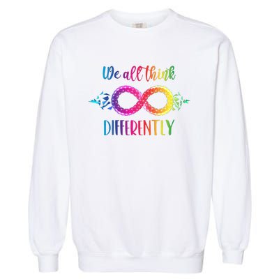 Think Differently Glass Infinity Symbol Autism Awareness Garment-Dyed Sweatshirt