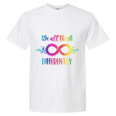 Think Differently Glass Infinity Symbol Autism Awareness Garment-Dyed Heavyweight T-Shirt
