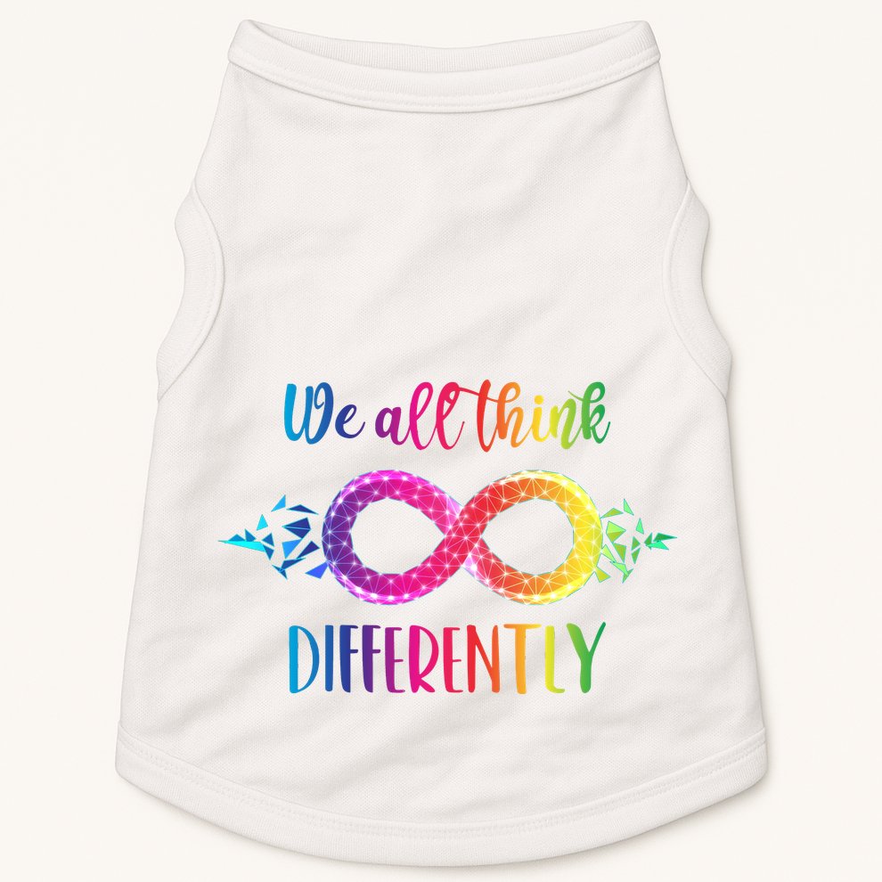 Think Differently Glass Infinity Symbol Autism Awareness Doggie Tank