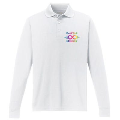 Think Differently Glass Infinity Symbol Autism Awareness Performance Long Sleeve Polo