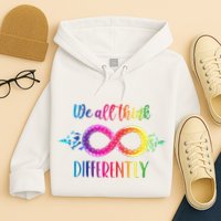 Think Differently Glass Infinity Symbol Autism Awareness Hoodie