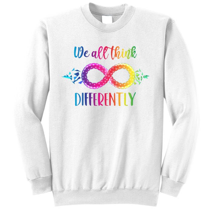 Think Differently Glass Infinity Symbol Autism Awareness Sweatshirt