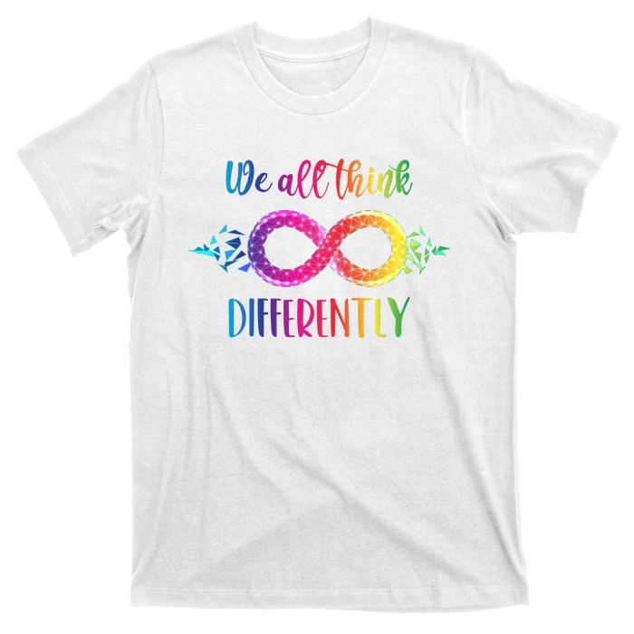 Think Differently Glass Infinity Symbol Autism Awareness T-Shirt