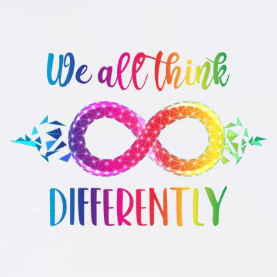 Think Differently Glass Infinity Symbol Autism Awareness T-Shirt