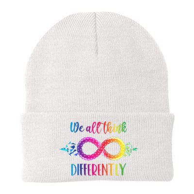 Think Differently Glass Infinity Symbol Autism Awareness Knit Cap Winter Beanie