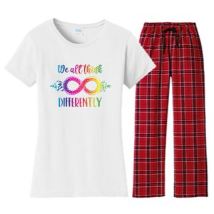 Think Differently Glass Infinity Symbol Autism Awareness Women's Flannel Pajama Set