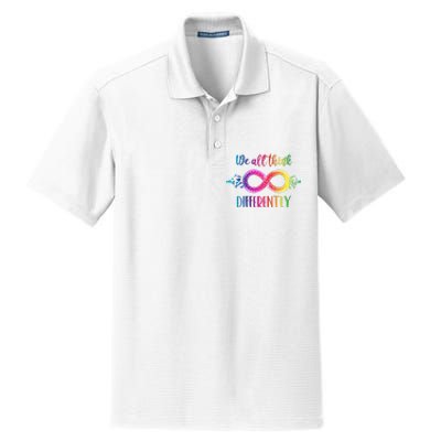 Think Differently Glass Infinity Symbol Autism Awareness Dry Zone Grid Polo