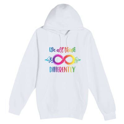 Think Differently Glass Infinity Symbol Autism Awareness Premium Pullover Hoodie