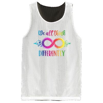 Think Differently Glass Infinity Symbol Autism Awareness Mesh Reversible Basketball Jersey Tank