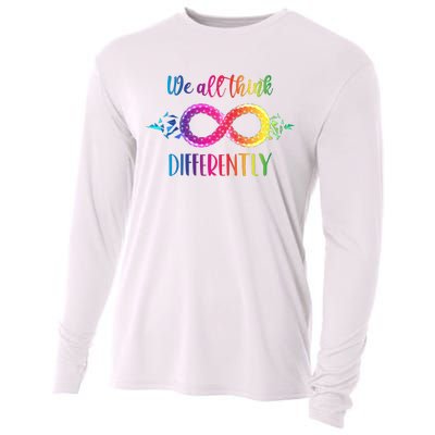 Think Differently Glass Infinity Symbol Autism Awareness Cooling Performance Long Sleeve Crew