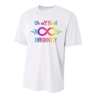 Think Differently Glass Infinity Symbol Autism Awareness Performance Sprint T-Shirt