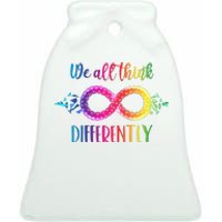 Think Differently Glass Infinity Symbol Autism Awareness Ceramic Bell Ornament