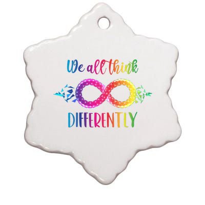 Think Differently Glass Infinity Symbol Autism Awareness Ceramic Star Ornament