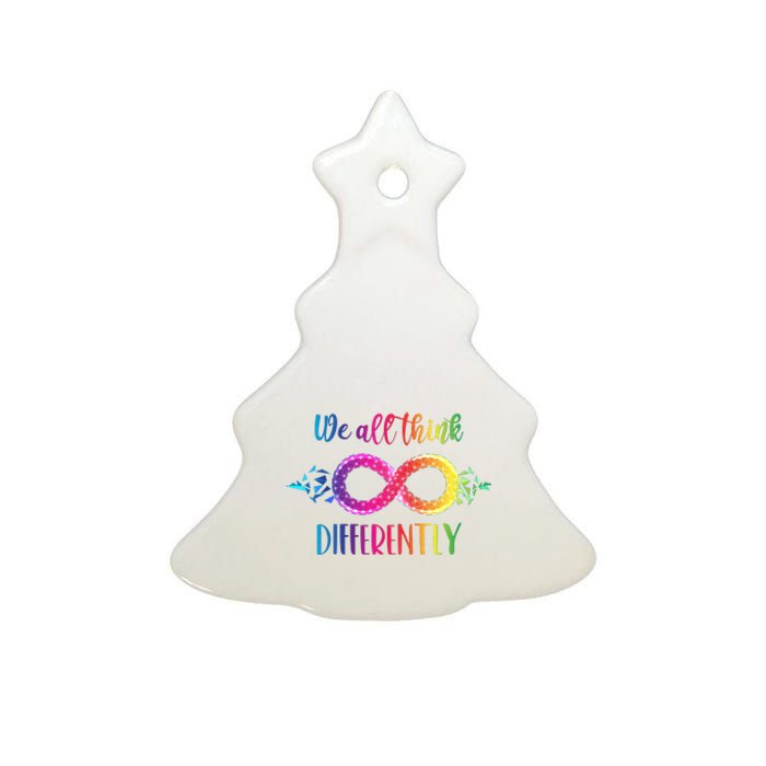 Think Differently Glass Infinity Symbol Autism Awareness Ceramic Tree Ornament