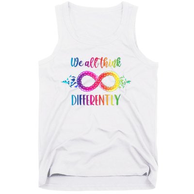 Think Differently Glass Infinity Symbol Autism Awareness Tank Top