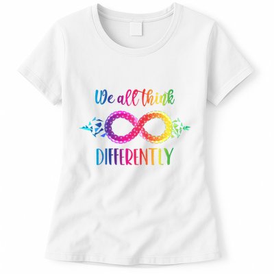 Think Differently Glass Infinity Symbol Autism Awareness Womens T-Shirt