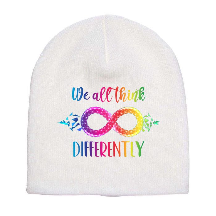 Think Differently Glass Infinity Symbol Autism Awareness Short Acrylic Beanie