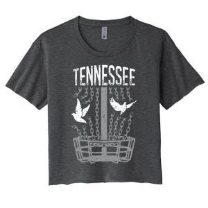 Tennessee Disc Golf Player Breaking Chains Birdie Great Gift Women's Crop Top Tee