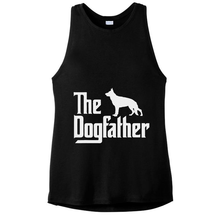 The Dogfather German Shepherd Dog Dad Best Dog Daddy Ever Ladies PosiCharge Tri-Blend Wicking Tank