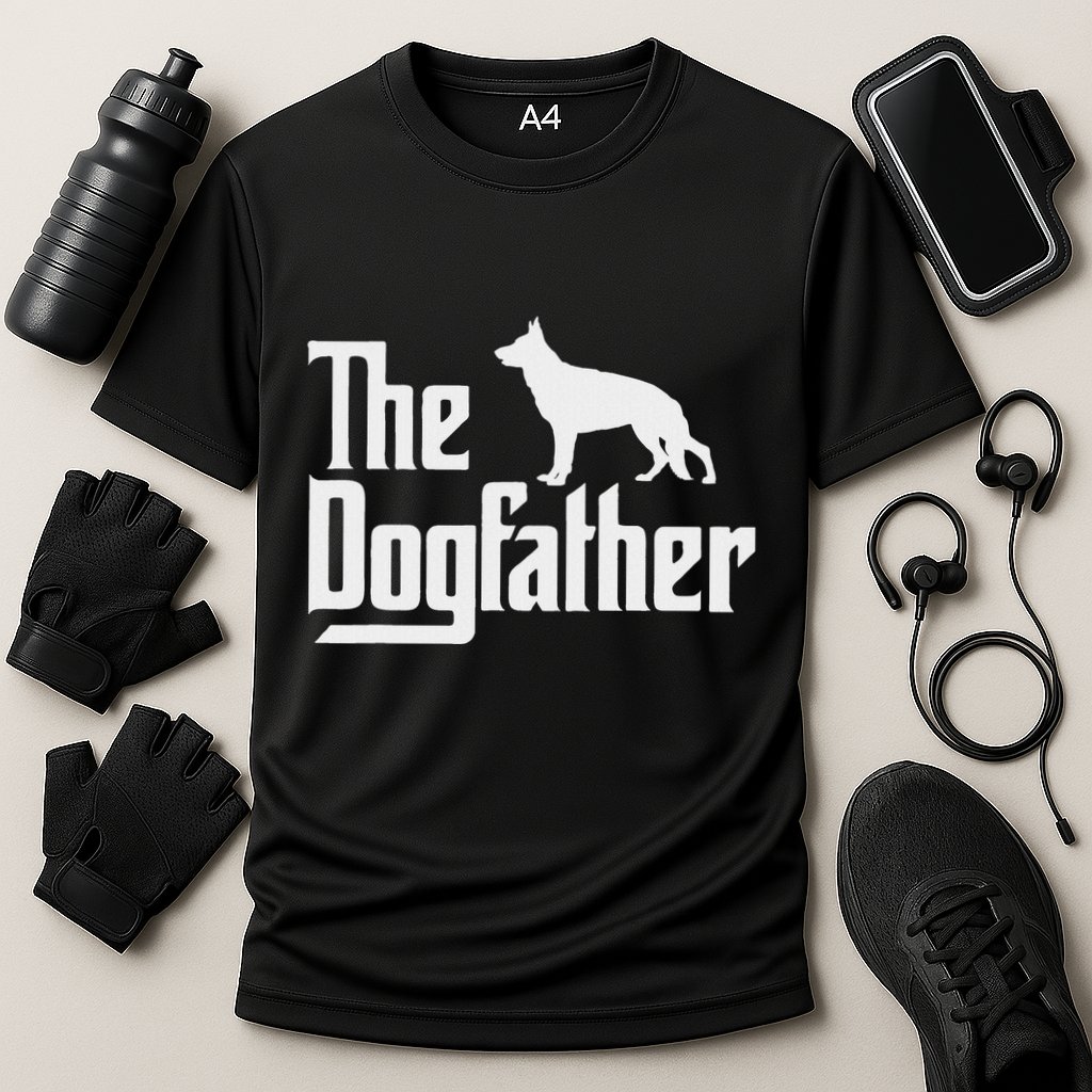 The Dogfather German Shepherd Dog Dad Best Dog Daddy Ever Cooling Performance Crew T-Shirt