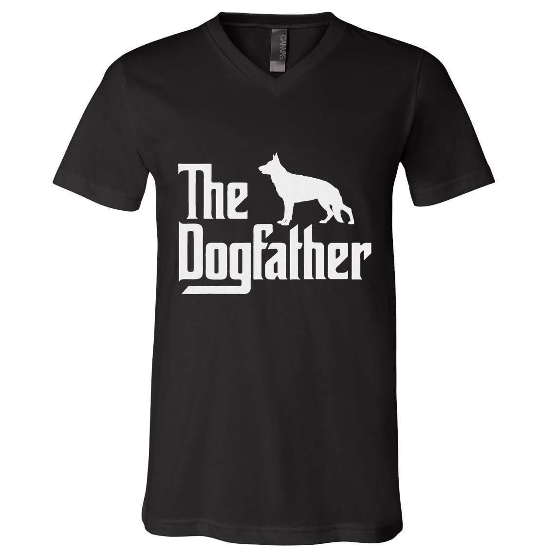The Dogfather German Shepherd Dog Dad Best Dog Daddy Ever V-Neck T-Shirt