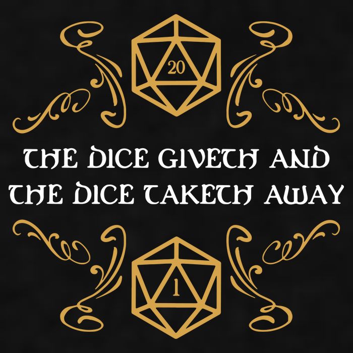 The Dice Giveth And Taketh Dungeons And Dragons Inspired Ladies PosiCharge Tri-Blend Wicking Tank