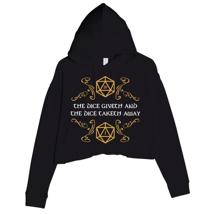 The Dice Giveth And Taketh Dungeons And Dragons Inspired Crop Fleece Hoodie