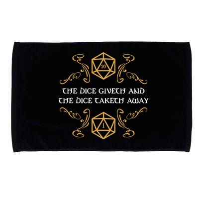 The Dice Giveth And Taketh Dungeons And Dragons Inspired Microfiber Hand Towel
