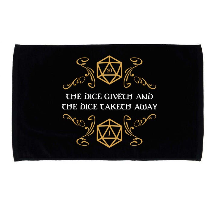 The Dice Giveth And Taketh Dungeons And Dragons Inspired Microfiber Hand Towel