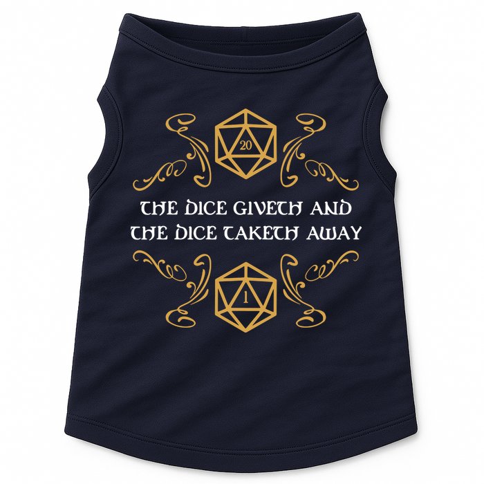 The Dice Giveth And Taketh Dungeons And Dragons Inspired Doggie Tank