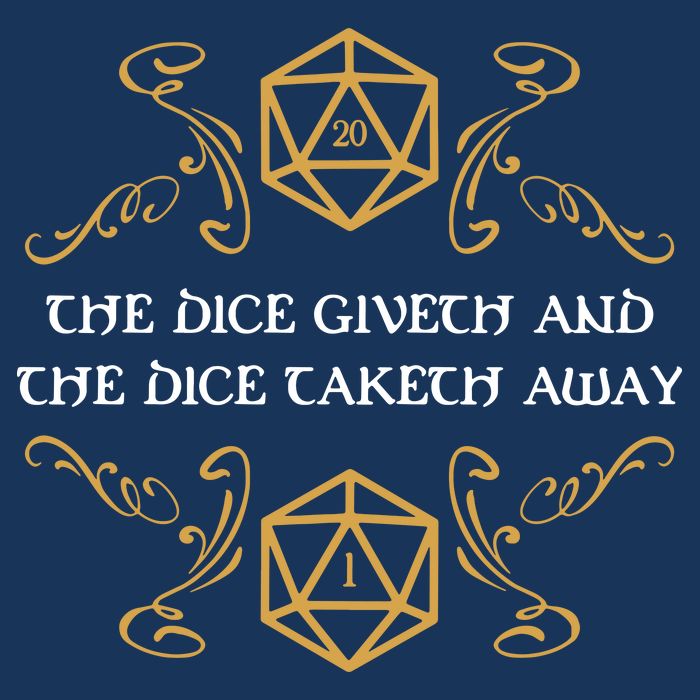 The Dice Giveth And Taketh Dungeons And Dragons Inspired 7-Panel Snapback Hat