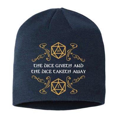 The Dice Giveth And Taketh Dungeons And Dragons Inspired Sustainable Beanie