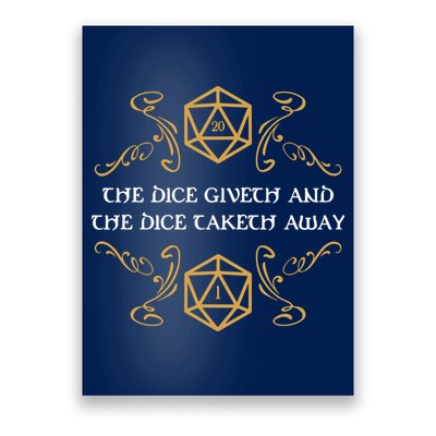 The Dice Giveth And Taketh Dungeons And Dragons Inspired Poster