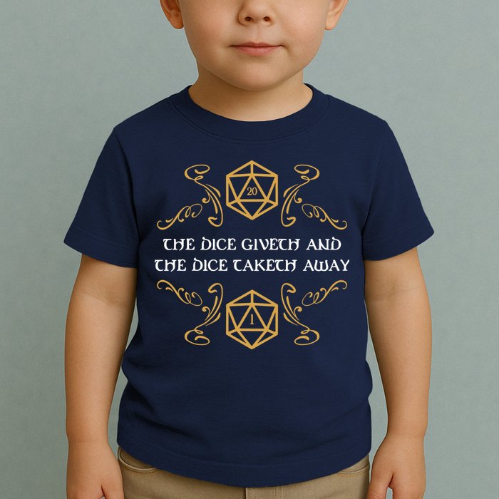 The Dice Giveth And Taketh Dungeons And Dragons Inspired Toddler T-Shirt