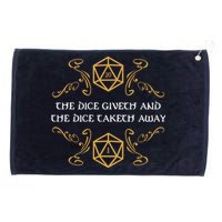 The Dice Giveth And Taketh Dungeons And Dragons Inspired Grommeted Golf Towel
