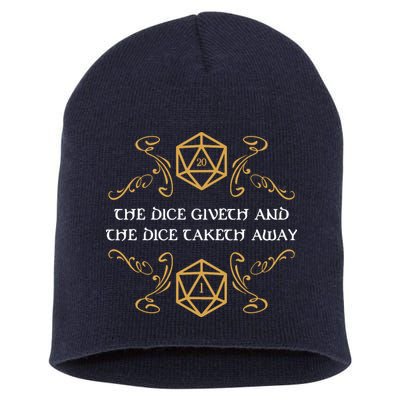 The Dice Giveth And Taketh Dungeons And Dragons Inspired Short Acrylic Beanie