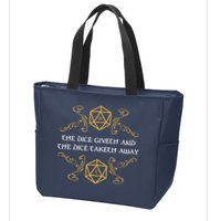 The Dice Giveth And Taketh Dungeons And Dragons Inspired Zip Tote Bag