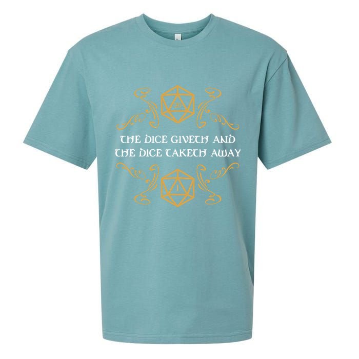 The Dice Giveth And Taketh Dungeons And Dragons Inspired Sueded Cloud Jersey T-Shirt