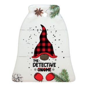 The Detective Gnome Ceramic Bell Ornament