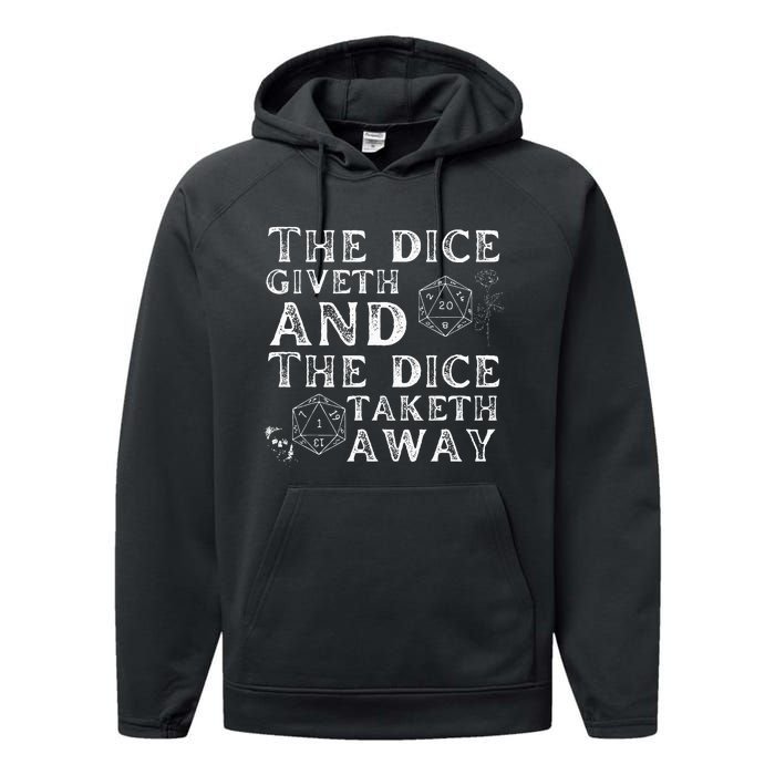 The Dice Giveth And The Dice Taketh Away Performance Fleece Hoodie