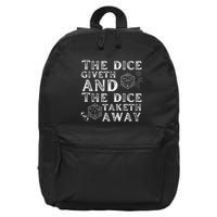 The Dice Giveth And The Dice Taketh Away 16 in Basic Backpack