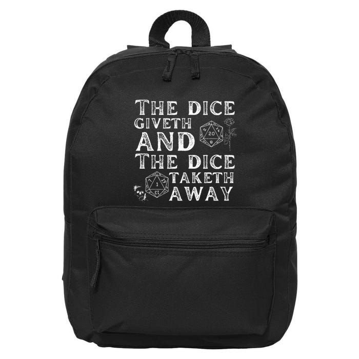 The Dice Giveth And The Dice Taketh Away 16 in Basic Backpack